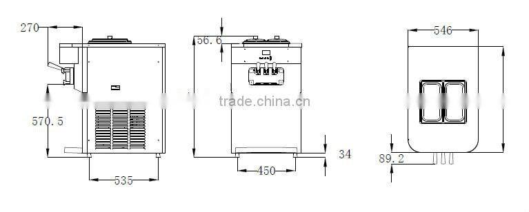 S630C air pump one system cheap soft ice cream machin