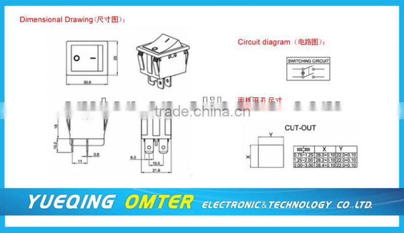 R-4-210-C5L-BR dpdt rocker switch on/on