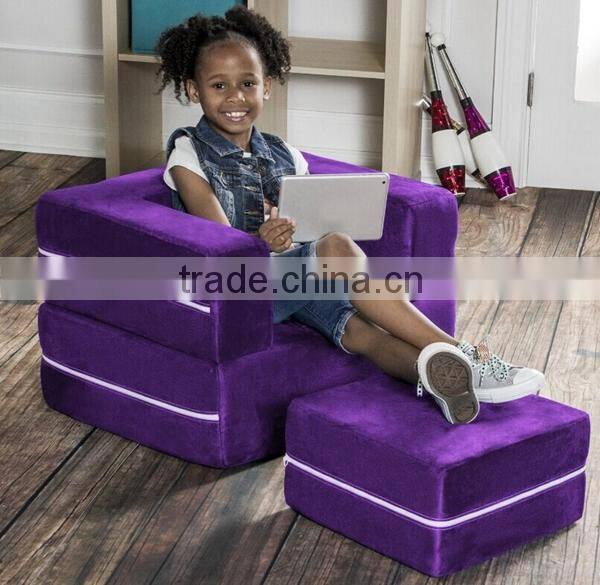 3 in 1 with Ottoman & Mattress & Table Convertible Kids Flip Chair