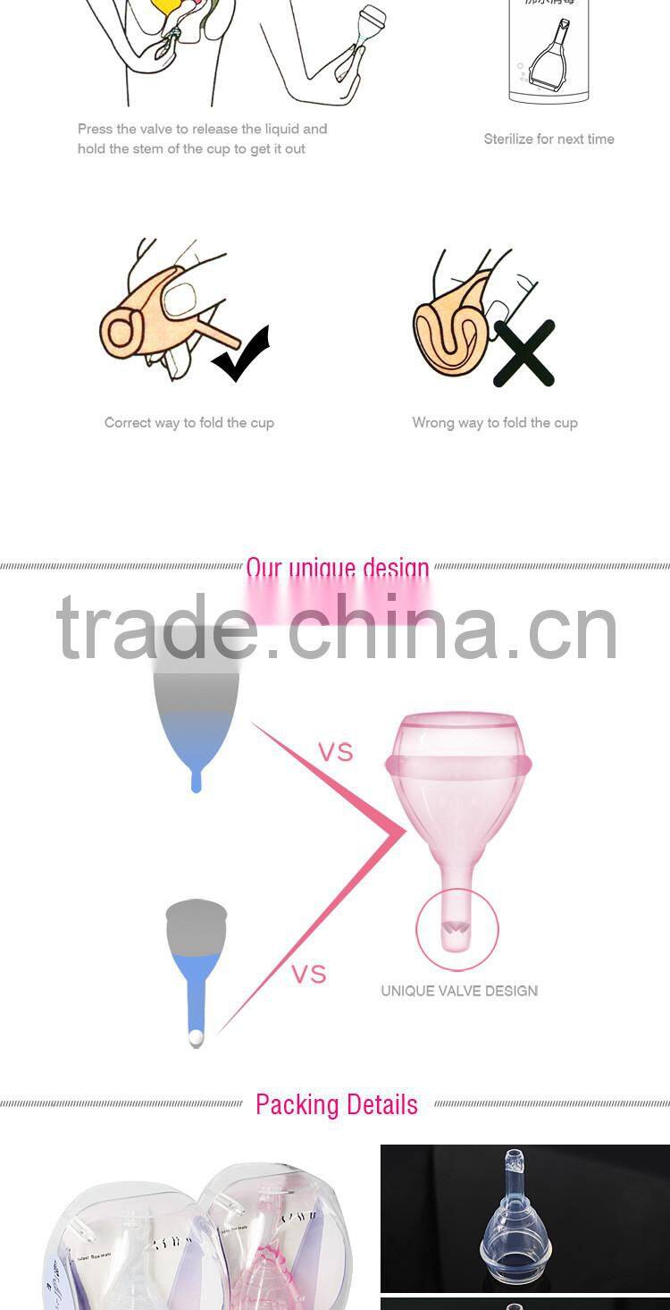 reusable women feminine hygiene care menstruation period cup