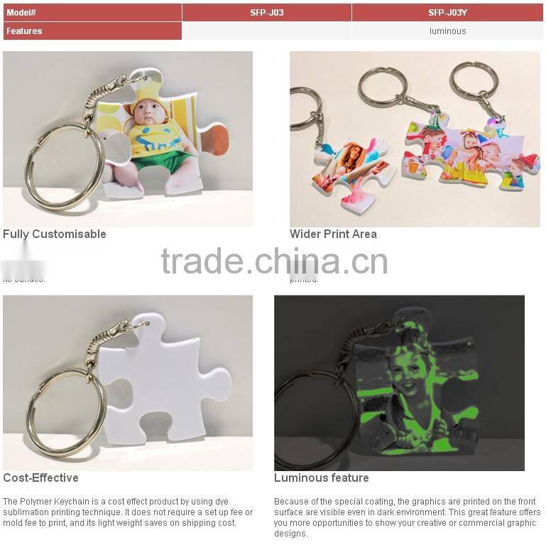 Polymer Puzzle Keychain, key chain for sublimation, printable key chain, puzzle and key chain