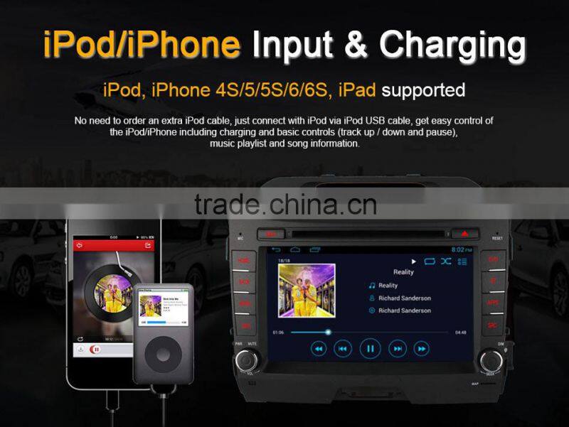 Android 4.4 1G Ram 16G Rom quad core Ownice C300 car stereo GPS for Kia Sportage R with wifi GPS NAVI DAB