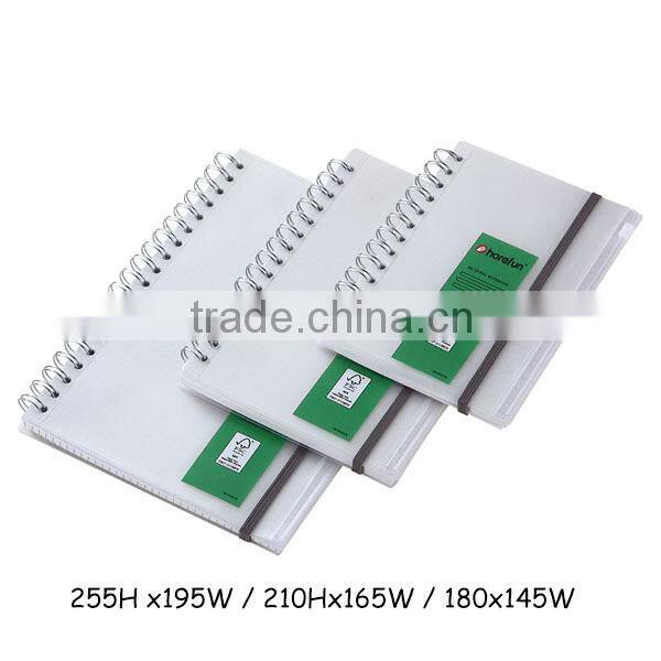 B5/A5/B6 PVC spiral note book with zip lock pocket