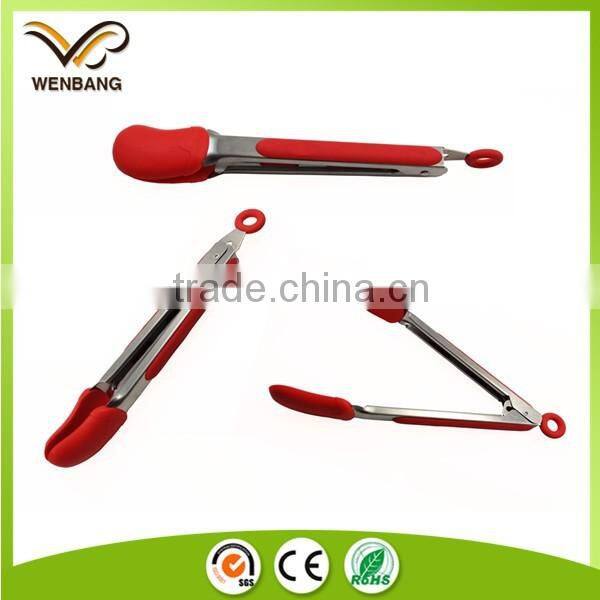 High quality silicone stainless steel food tongs