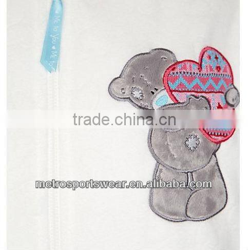 Bear Printed Hoody Design White Femme Pyjama