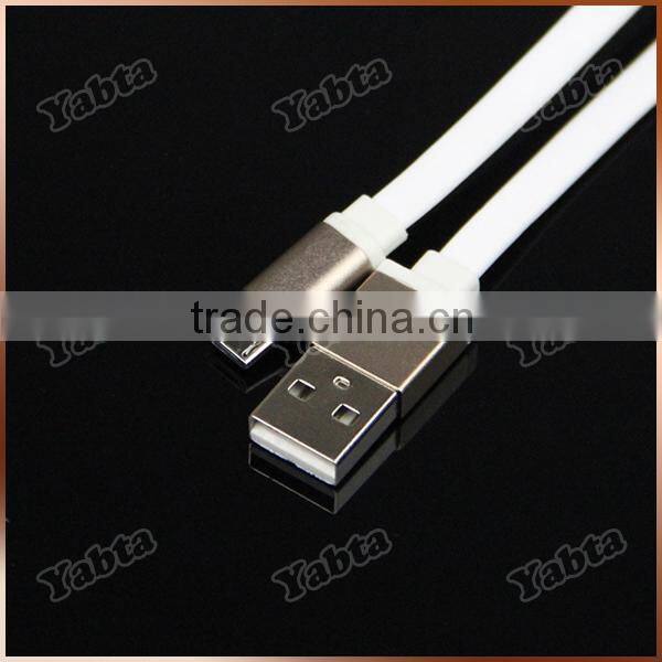 Custom Printing OEM Logo Laser Aluminum Connector Noodle Flat Micro USB Charger Cable