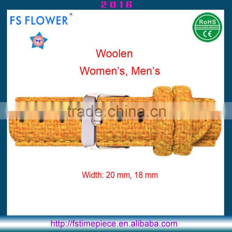 FS FLOWER - Pink Woolen Leather Watch Strap Designs For Ladies Width 18mm,20 mm