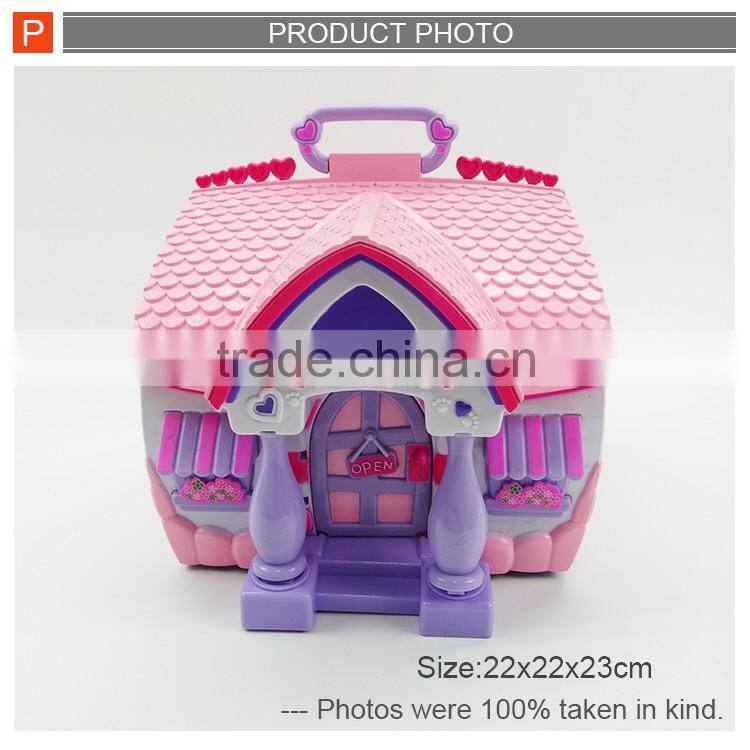 Lovely diy toys plastic beautiful house pet shop toys