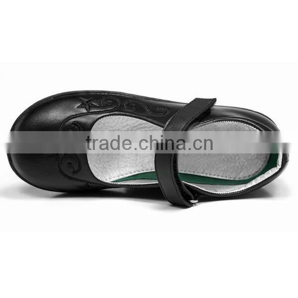 China Wholesale 2016 Teenage Girls Wide Size Pure Black School Shoes
