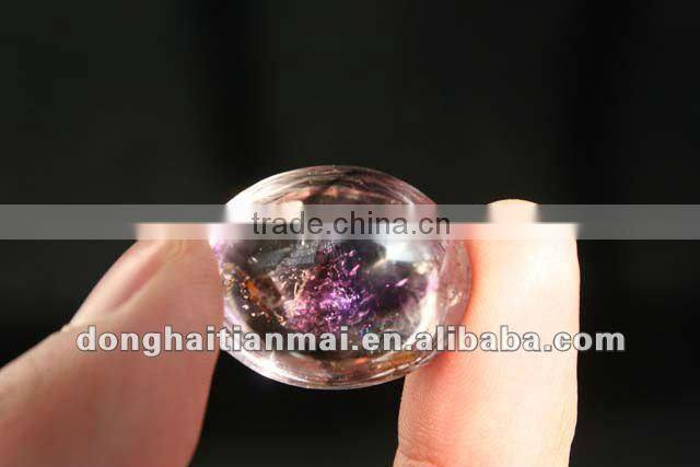 pink Natural clear crystal ball can make necklace