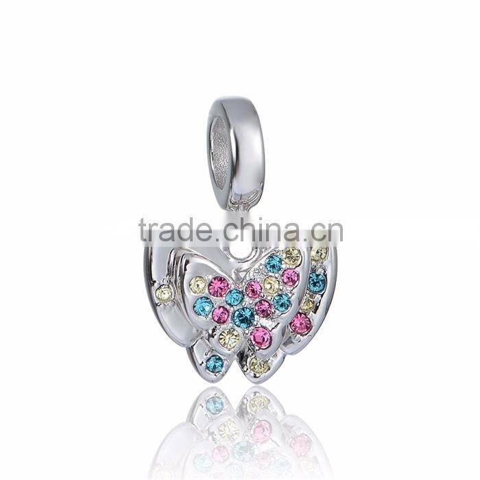 925 Silver Beads Butterfuly Animal Charms Pendant Necklace