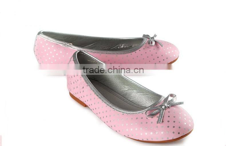 2 colorways dots printed TPR sole fancy sweet cheap ballerina shoe girls belly pump shoes ballet flats shoes kids 2016