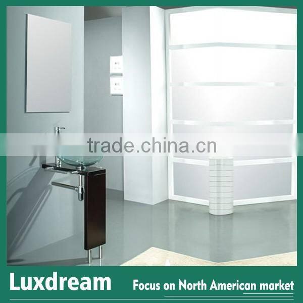 Silver mirror with Glass wash basin glass bath furniture