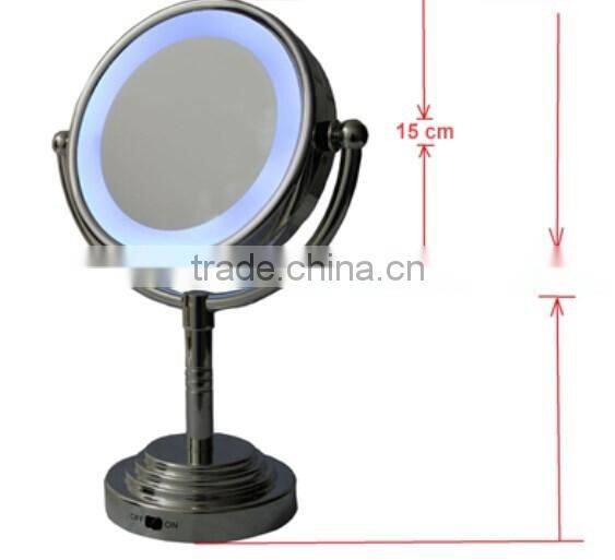 Double-Sided Makeup Mirror with LED Light , double led mirror , led table mirror