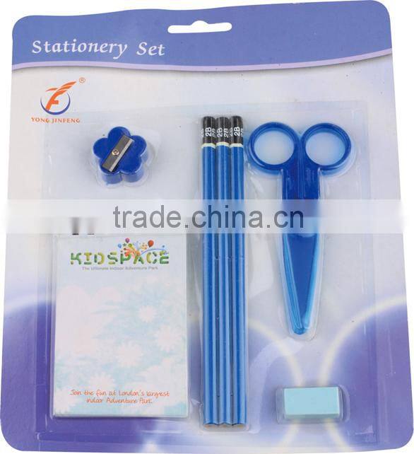 Customer Stationery set with color pencil,notepads,sharpener