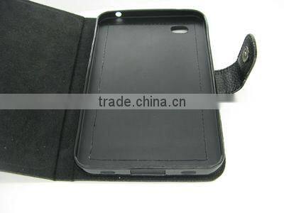 Litchi leather mobile phone cases for Samsung P1000