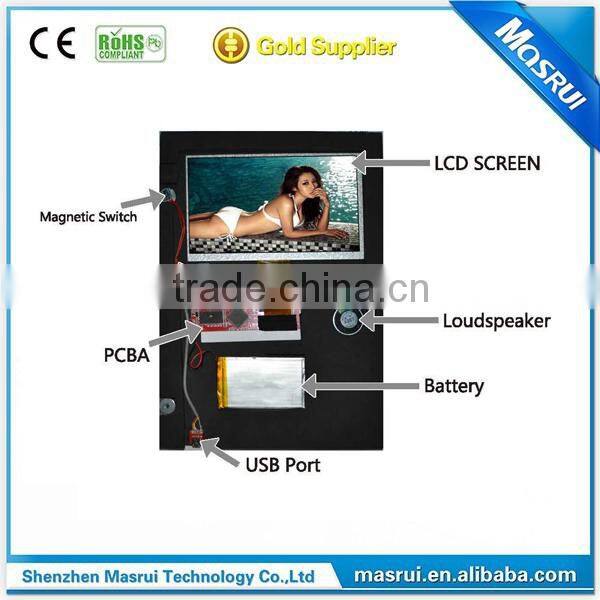video brochure module, lcd video module for video greeting card