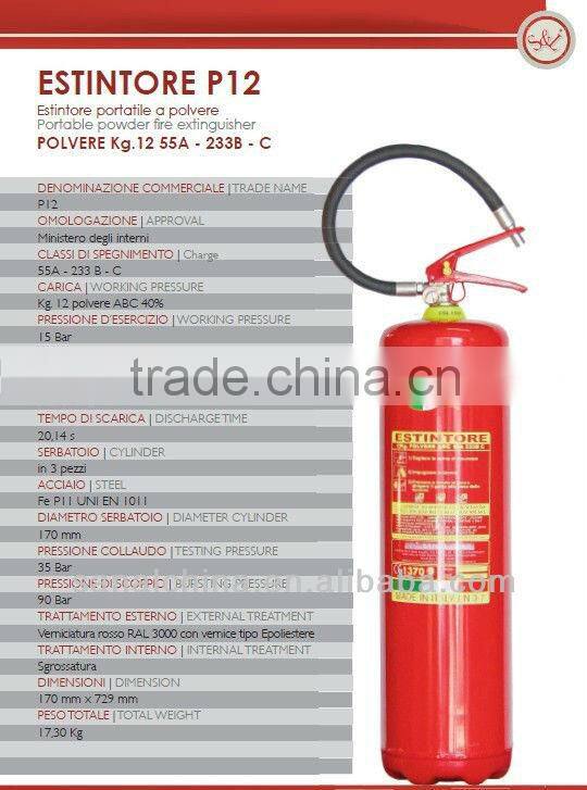 POWDER FIRE EXTINGUISHER WITH EN3 KG 12 POLVERE ESTINTORE