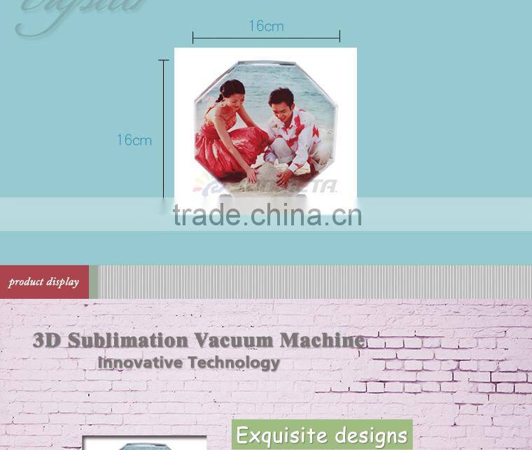 Sunmeta directly sublimation decoration photo crystal, crystal octagonal for christmas gifts(BSJ26C)