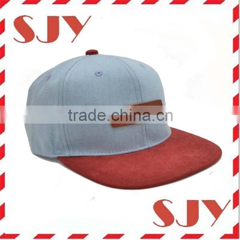 Genuine Leather Strap Custom Leather Patch Snapback Hat