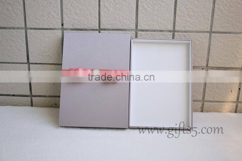 Custom handmade wedding invitation box with ribbon
