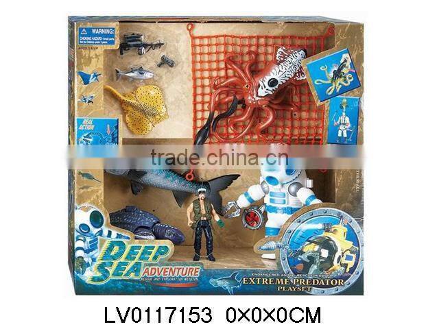 Funny deep sea animal toys ,plastic animal toy set