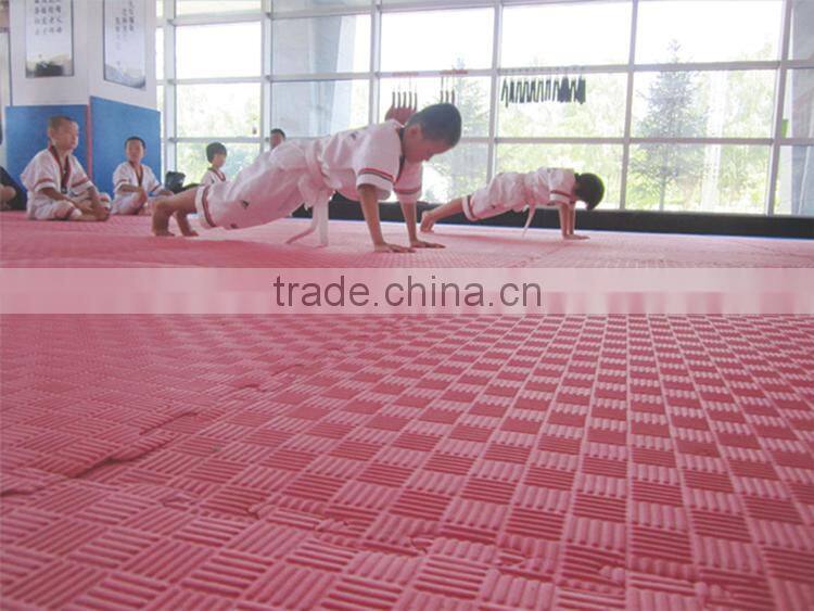 Cheap safety Kamiqi EVA five stripes foam floor taekwondo mats