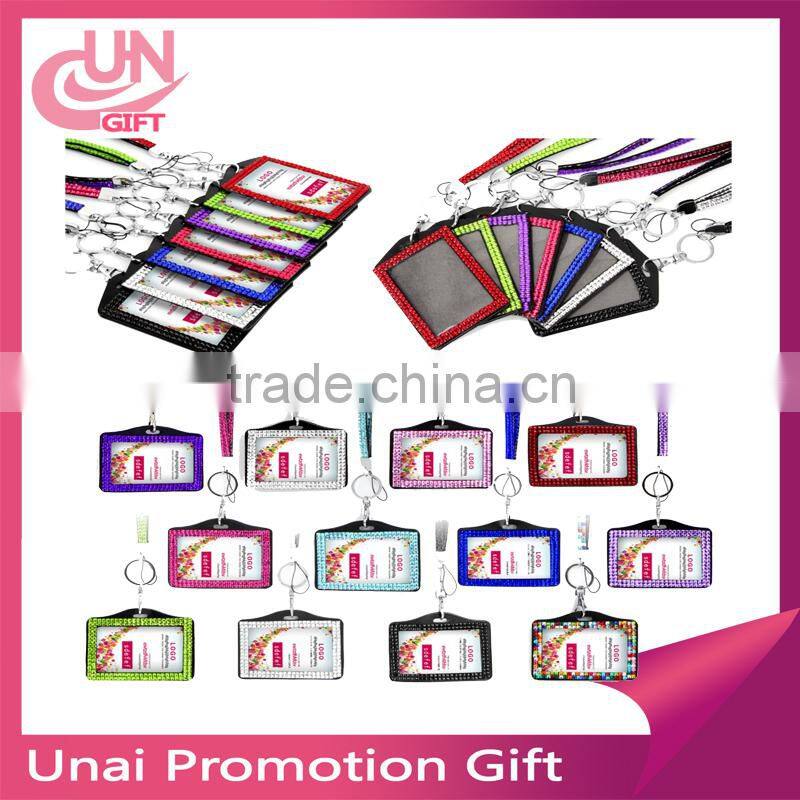 New necklace beautiful rhinestone badge reels crystal lanyard