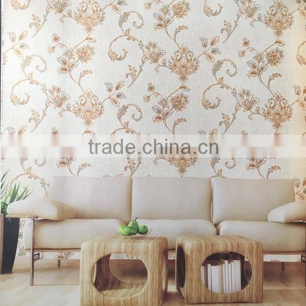 deep embossed home decor vinly wallpaper with beautiful European flowers