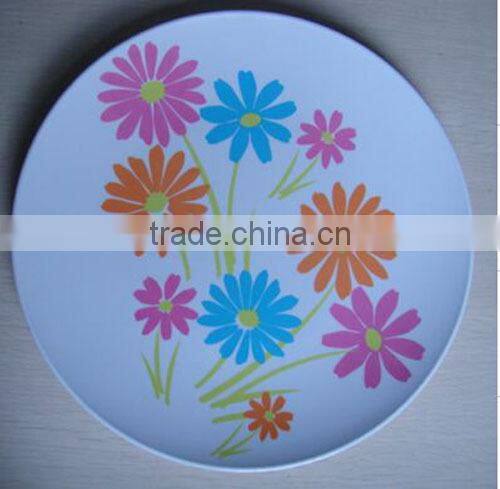 11" Sunflower Cheap BBQ Melamine Round Serving Platter / Tray