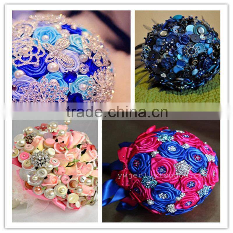 China fancy flower metal fashion rhinestone button wholesale