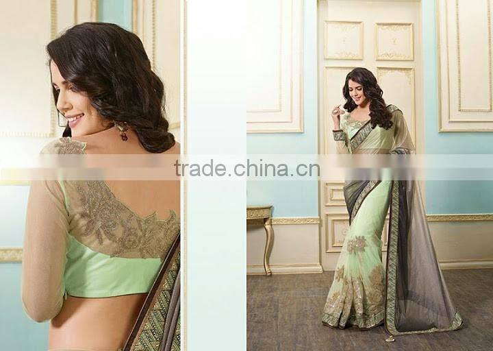 Dark Red Georgette On Fancy Net Saree Online Buy