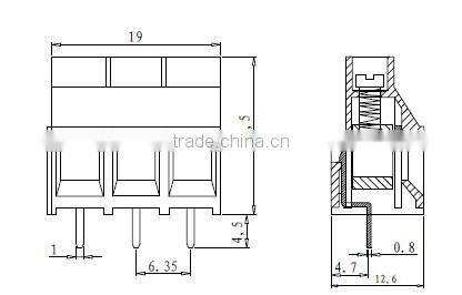 PCB Screw Terminal Block 6.35mm