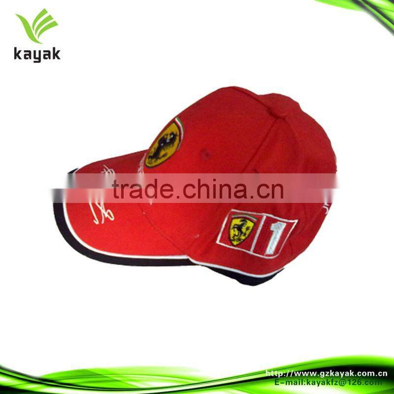 Fashion racing capand high qulity emboridery car racing cap
