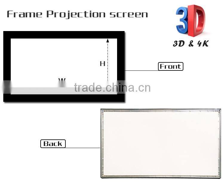 Fast delivery HD 16:9 150 inch Wall Mount Fixed Frame Projection Screen / Fixed Frame Projection Screen For Home Cinema