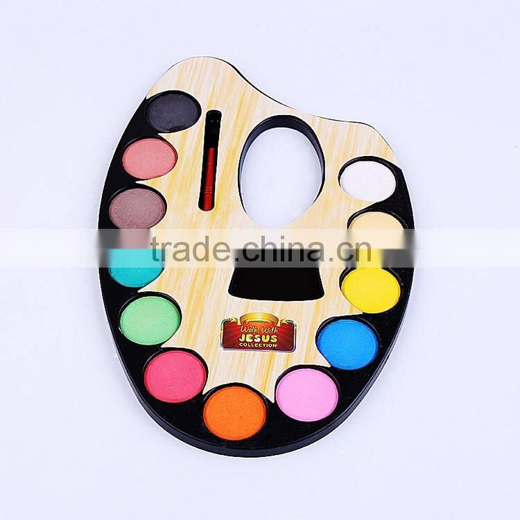 2016 New Design Solid Water Color Cake With Plastic Palette, Children Drawing DIY Watercolor With Brush