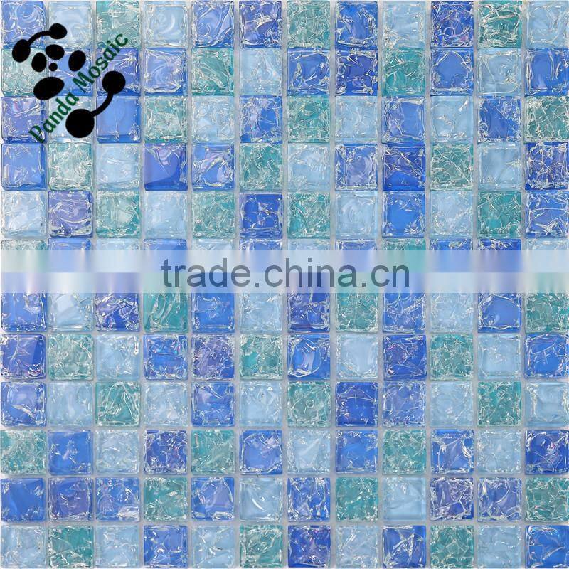 SMS14 300x300mm mosaic Blue crystal glass mosaic for swimming pool tile