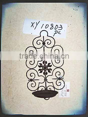 handicrafts Home decor gift cheap candleholder metal wall mounted wrought iron candle holder