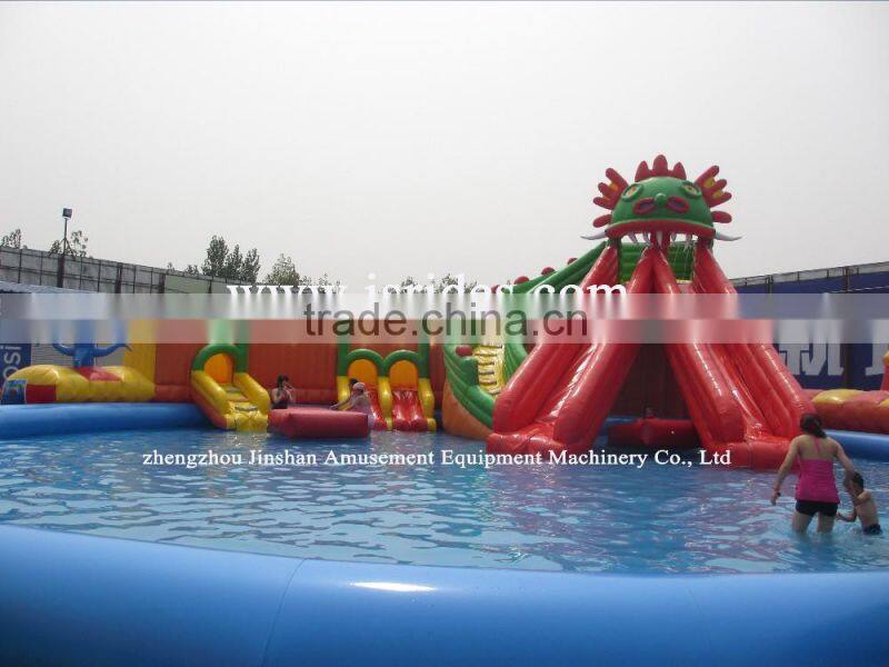Large Water Slide Outdoor Inflatable Water Park For Adults