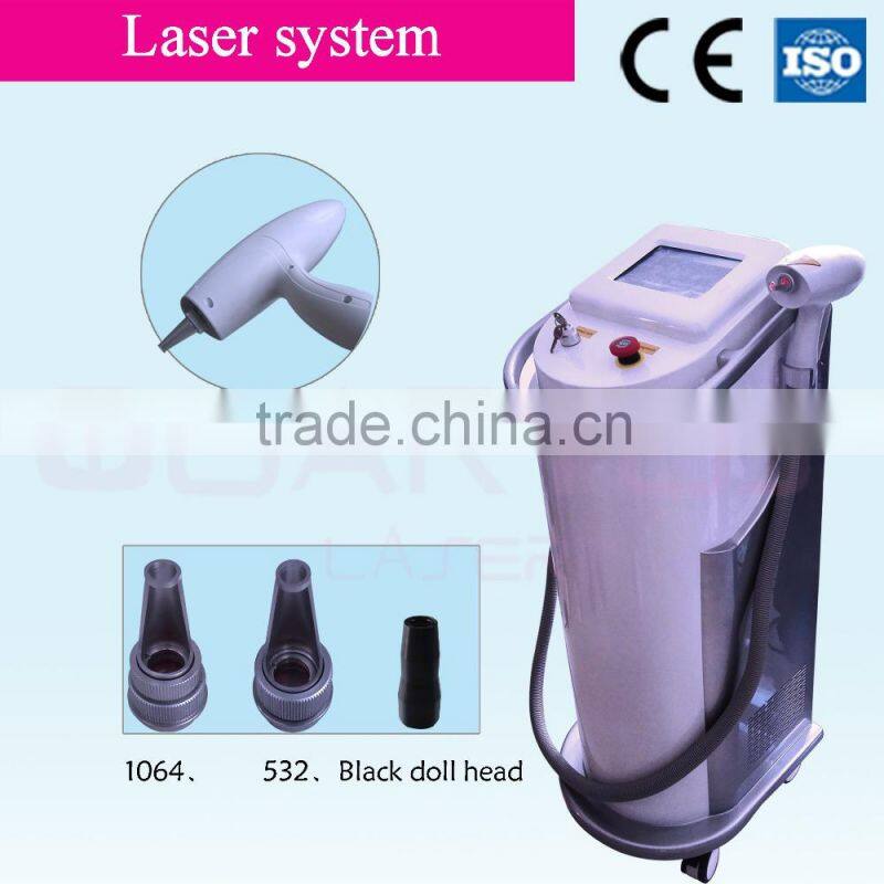 2015 Reliable Q Switched Nd yag laser (black doll head) machine for various coloured tattoo removal on Promotion