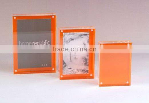 full view acrylic picture frame with brochure holder