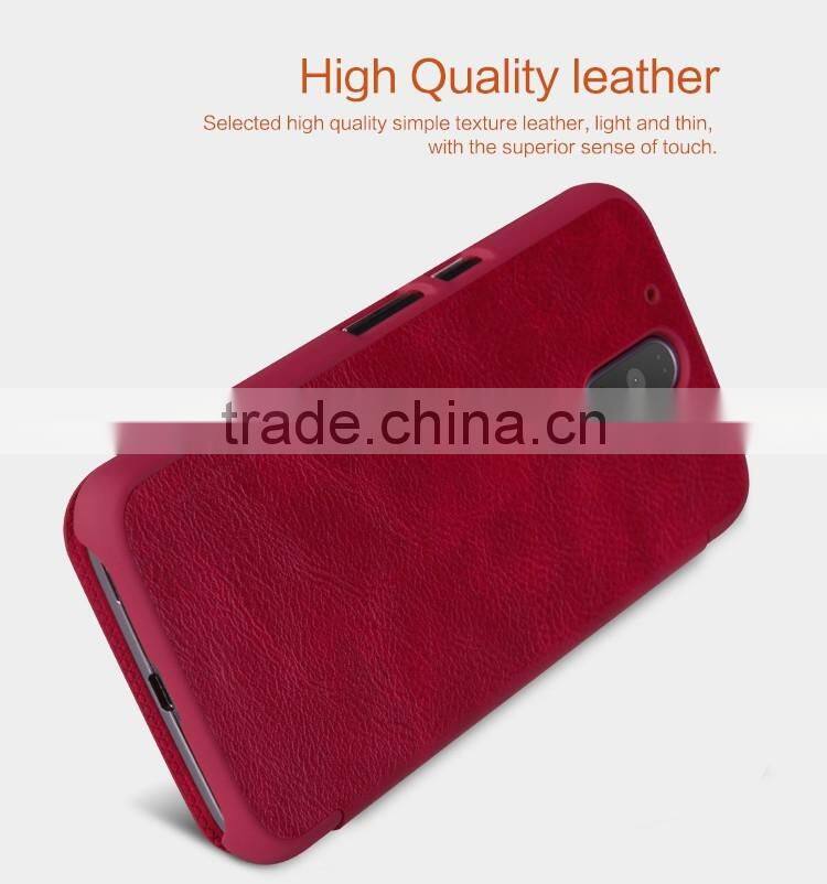 Quality Flip Leather Case For MOTO G4 PLUS, NILLKIN Qin PU flip leather phone Case BUSINESS CARD CASE CLASSIC RESTRO