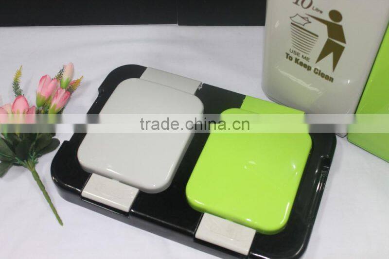 Colourful 2 Compartment 10 liter Plastic Dustbin. Suitable to be used as Office Dustbin, Toilet Dustbin, Sanitary Dustbin