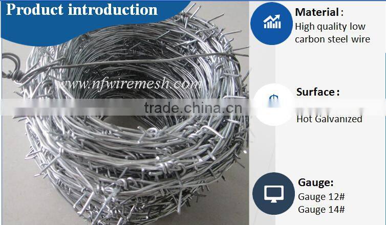 High Quality Used In Singapore Hot Dipped Galvanized Barbed Wire/PVC Coated Barbed Wire(Guangzhou Factory)
