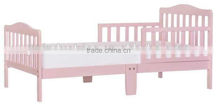 Cheap Price Classical Design Oine Wood Pink Color Baby Toddler Bed