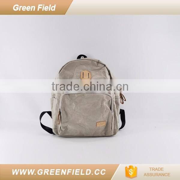 washable kraft paper grey women backpack 2017 new arrivals