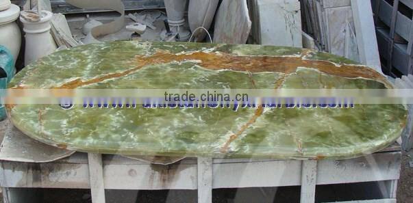 POLISHED DARK GREEN ONYX TABLE TOPS COLLECTION