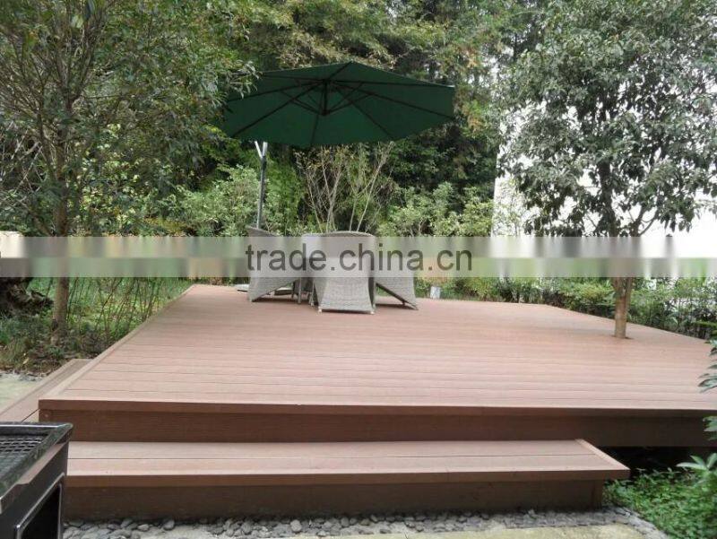 Solid Wood plastic composite HDPE wpc flooring durable outdoor anti-slip wpc decking