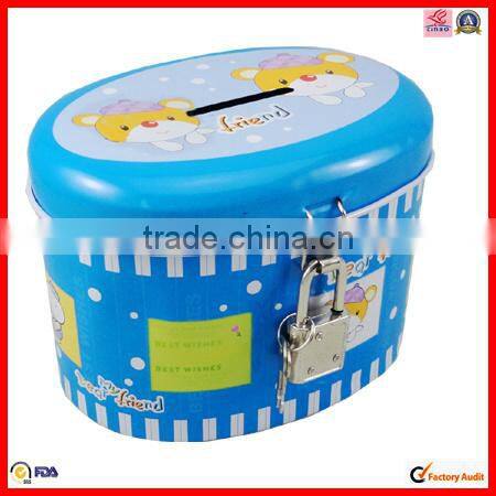 new design lock tin money box