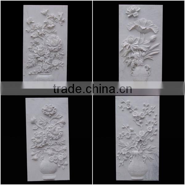 Luxury Marble Flower Relief Carving